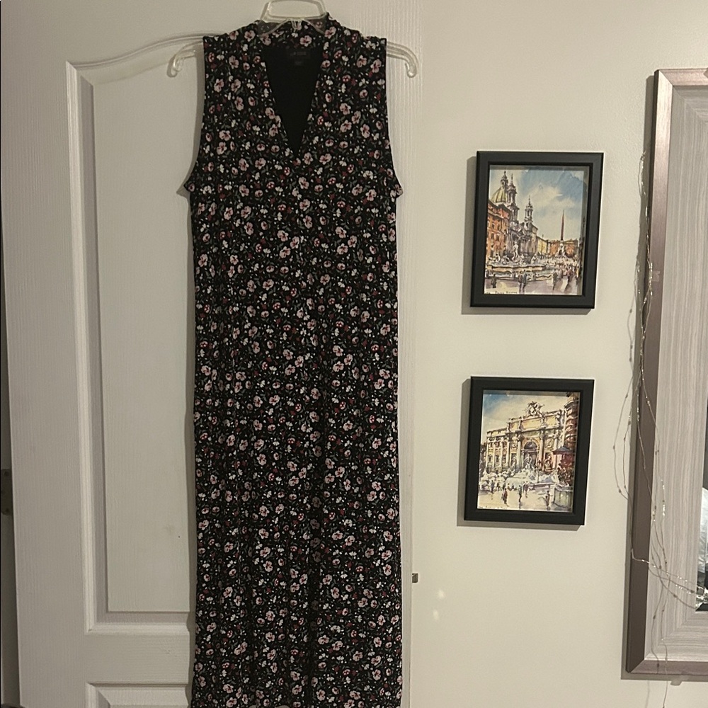 J. Jill Black Floral Maxi Dress
